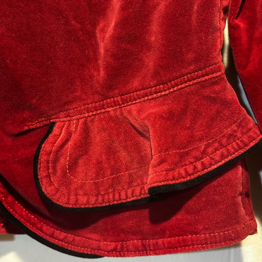 90s peplum velvet blazer size L Merlot - Picture 3 of 7